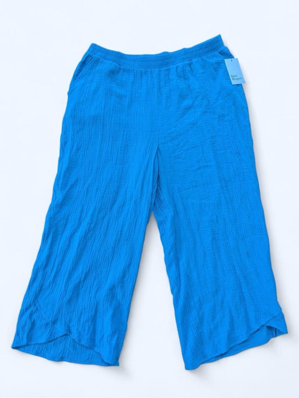 Kim Rogers Vibrant Cobalt Wide-Leg Cropped Pants